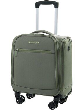 Lightweight 14.5-Inch Underseat Spinner Luggage, Softside Travel Bag, Sage Green